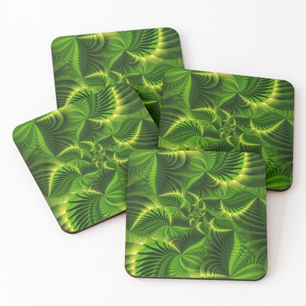 Item preview, contemporary many shades of bright green fractal and creative spiral design designed and sold by mister-john.