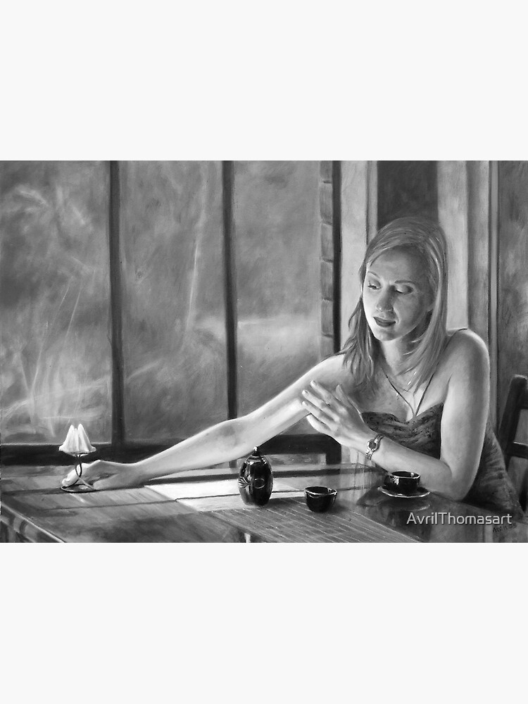Thumbnail 3 of 3, Art Print, The Candle - charcoal drawing - by Avril Thomas designed and sold by AvrilThomasart.