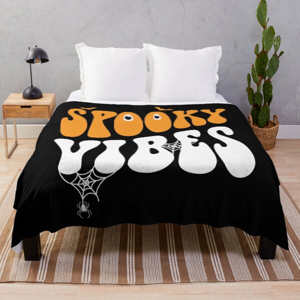 Item preview, Spooky Vibes Halloween Groovy Text with Bats and Spider designed and sold by mrhighsky.