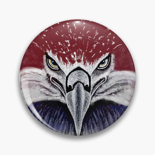Item preview, AWESOME INTENSE EAGLE PORTRAIT usa flag designed and sold by THE AMERICAN TEEVANGELIST.