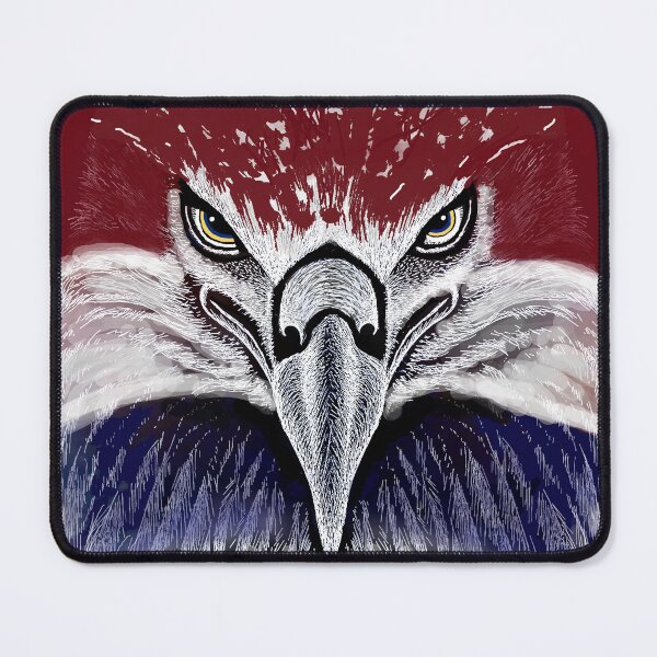 Item preview, AWESOME INTENSE EAGLE PORTRAIT usa flag designed and sold by THE AMERICAN TEEVANGELIST.