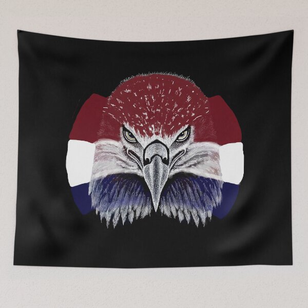 Item preview, AWESOME INTENSE EAGLE PORTRAIT usa flag designed and sold by THE AMERICAN TEEVANGELIST.