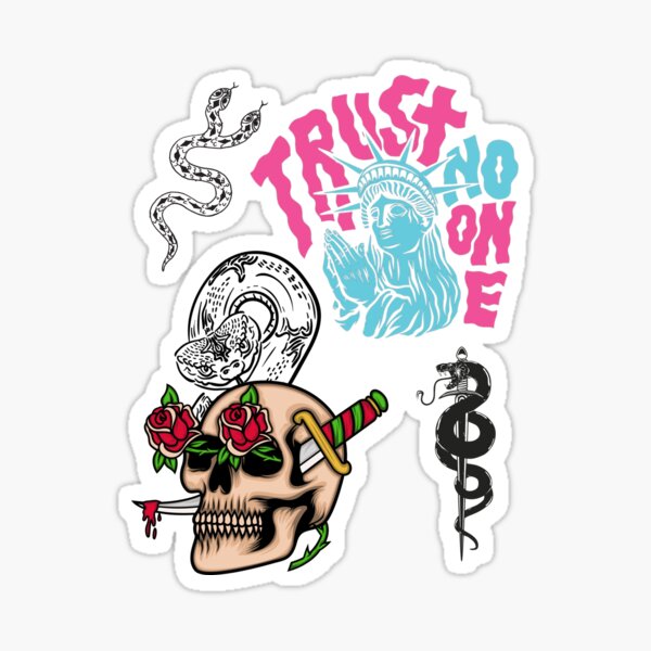 “Trust No one” Sticker for Sale by Wildsideart | Redbubble