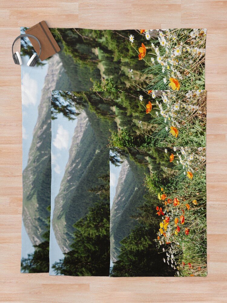 Alternate view of Mountain garden Throw Blanket