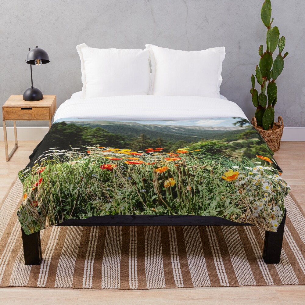 Mountain garden Throw Blanket