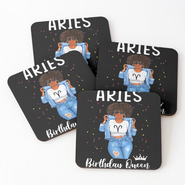 Item preview, Aries Zodiac Birthday Queen Melanin Afro Black Womens  designed and sold by andrewbashfordb.