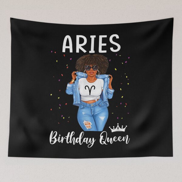 Item preview, Aries Zodiac Birthday Queen Melanin Afro Black Womens  designed and sold by andrewbashfordb.