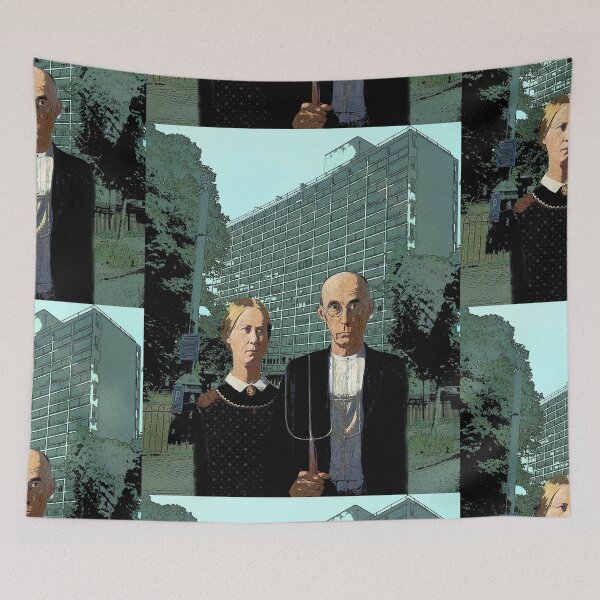 Item preview, American Gothic (1930) famoso remix de pintura de Brixton Grant Wood designed and sold by WeGotThat.