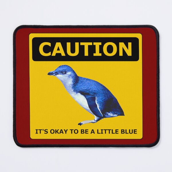 Item preview, Caution it's okay to be a little blue penguin Maroon designed and sold by SBPenguins.