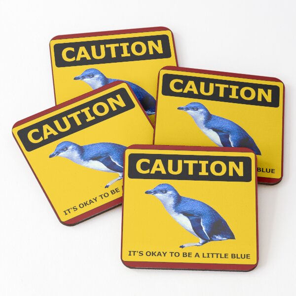Item preview, Caution it's okay to be a little blue penguin Maroon designed and sold by SBPenguins.