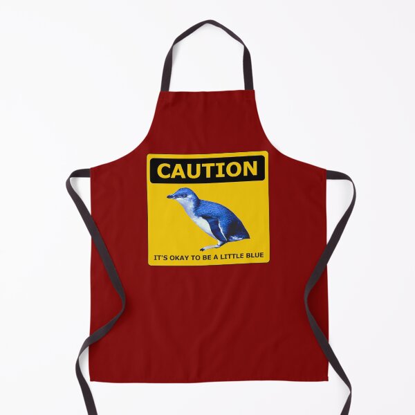 Item preview, Caution it's okay to be a little blue penguin Maroon designed and sold by SBPenguins.