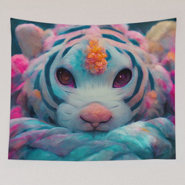 Item preview, Cute Fluffy Colorful Tiger designed and sold by shokA Design.