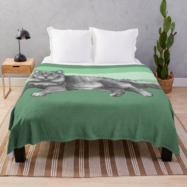 Vista previa del artículo con la obra «Gato Nebelungo | Azul ruso de pelo largo | fondo verde», diseñado y vendido por shirinsart.