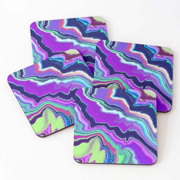 Item preview, Marble Rainbow Glow Neon Electro Disco Hippie Abstract Retro Fluorescent designed and sold by ArticLotusShop.