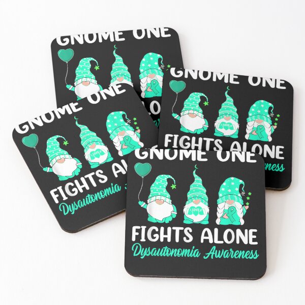 Item preview, Gnome One Fights Alone Turquoise Ribbon Dysautonomia Month  designed and sold by sarahbennetth.