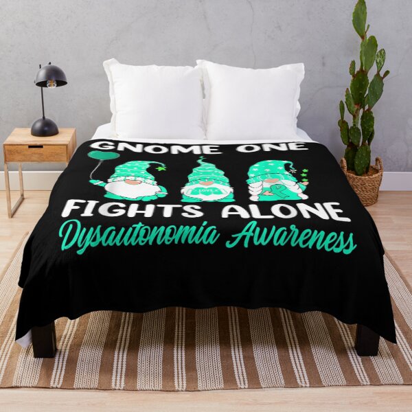 Item preview, Gnome One Fights Alone Turquoise Ribbon Dysautonomia Month designed and sold by sarahbennetth.