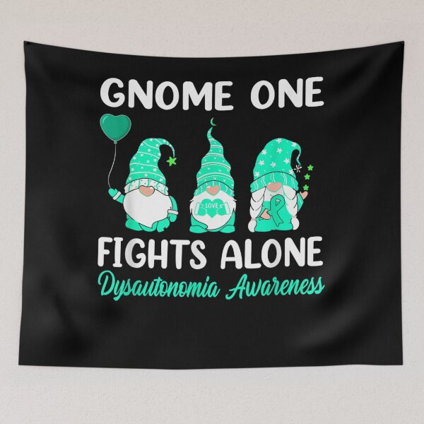Item preview, Gnome One Fights Alone Turquoise Ribbon Dysautonomia Month  designed and sold by sarahbennetth.