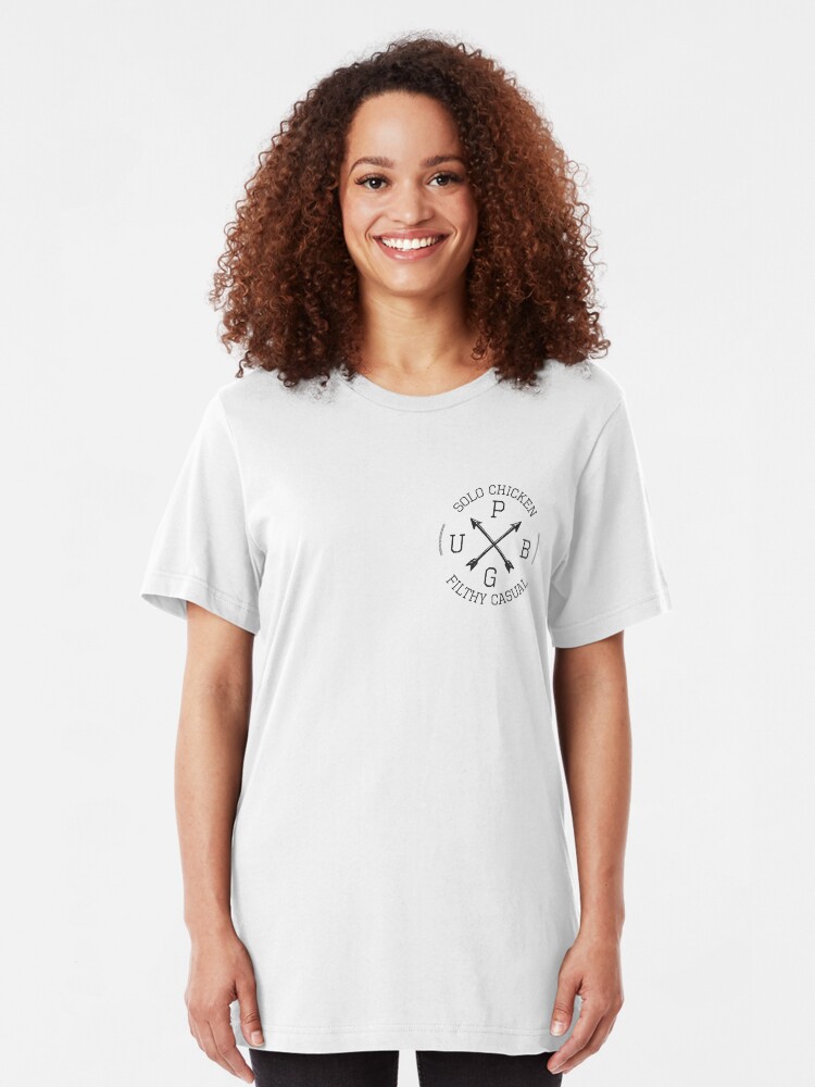 Alternate view of PUBG Solo Chicken Filthy Casual Badge Retro design Slim Fit T-Shirt