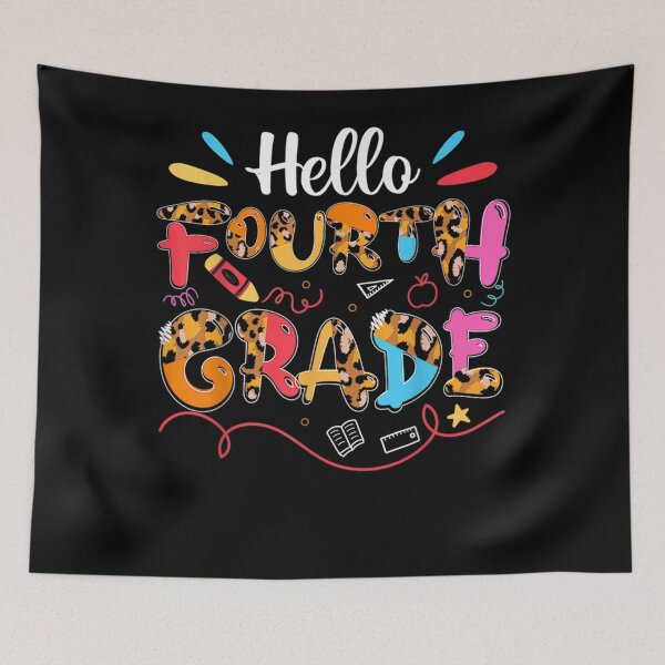 Item preview, Hello Fourth Grade Back To School 1st Day Leopard Teachers  designed and sold by sarahbennetth.