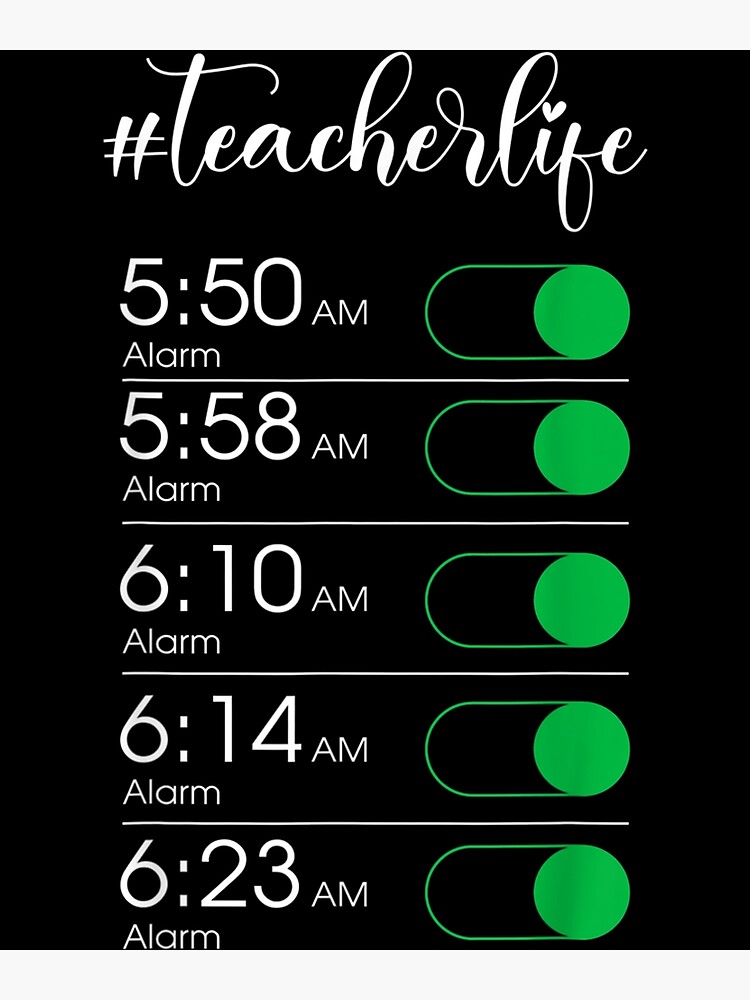 "Teacher Alarm Funny Teacher Life Back To School " Poster for Sale by