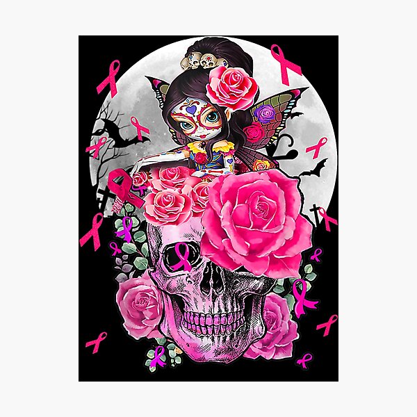Skull in Candyland with Gothic Fairy · Creative Fabrica