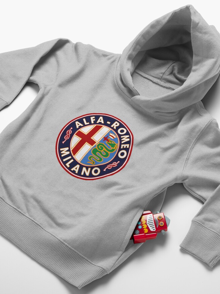 Alternate view of Antique Alfa-Romeo Classic Car Sign Toddler Pullover Hoodie