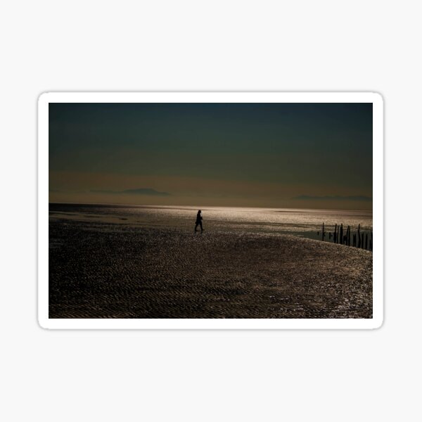Item preview, Landscape Solitary Person Beach Merse Head Solway Firth Scotland designed and sold by Stravaigin.