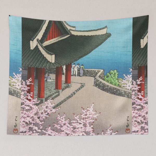 Item preview, Spring at Botandai Tower by Kawase Hasui designed and sold by Takeda-art.