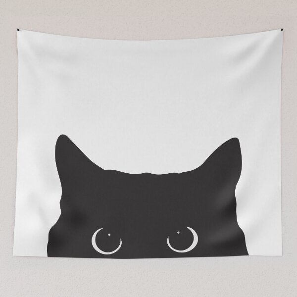 Item preview, Black Cat Peeker Peeking Cute designed and sold by KaydenLee.