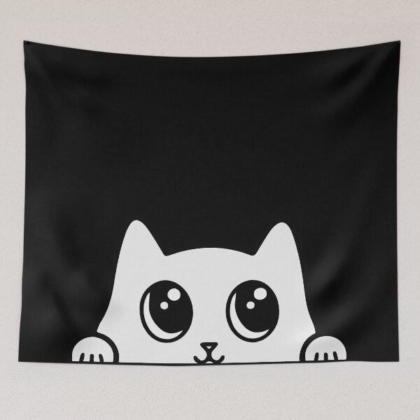 Item preview, Cute White Cat Peeking Peeker designed and sold by KaydenLee.