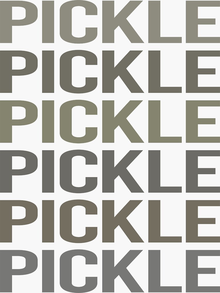 "Gray Text Art Pickle Pickles Pickling" Sticker for Sale by