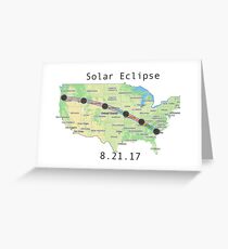 Solar Eclipse Totality Map Greeting Card