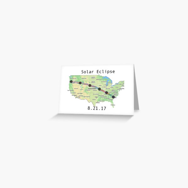 Solar Eclipse Totality Map Greeting Card