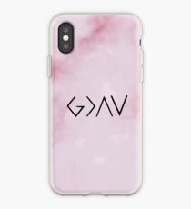 God is greater than the highs and lows - pink marble iPhone Case