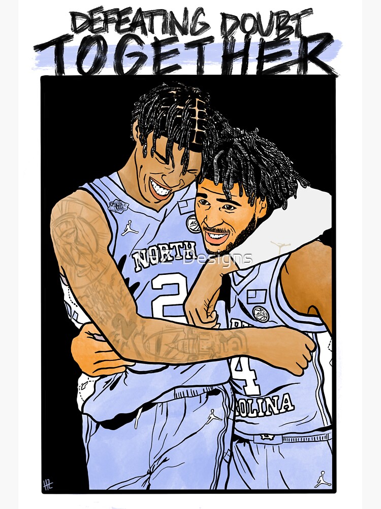 "UNC Basketball Sticker Caleb Love, RJ Davis" Sticker for Sale by THZ