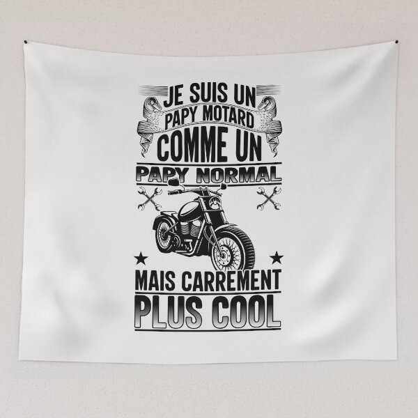 Aperçu de l'œuvre Papy motard moto - Papy cool cadeau créée et vendue par lapolonaise.
