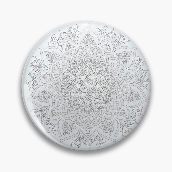 Item preview, Grey Celtic Knot Dotted Lotus Mandala designed and sold by kernowerno.
