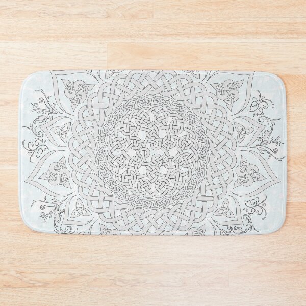 Item preview, Grey Celtic Knot Dotted Lotus Mandala designed and sold by kernowerno.