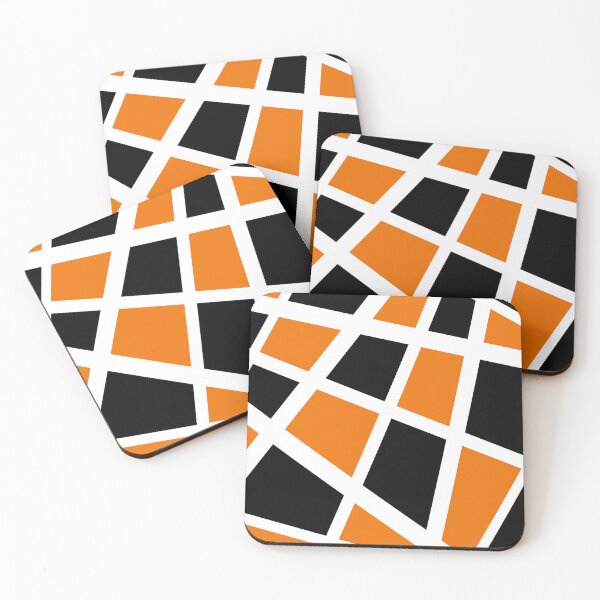 Item preview, Abstract geometric pattern - orange, black and white. designed and sold by K.S ART.