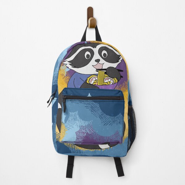Item preview, Raccoon eating noodle on the Moon illustration designed and sold by LaartStudio.