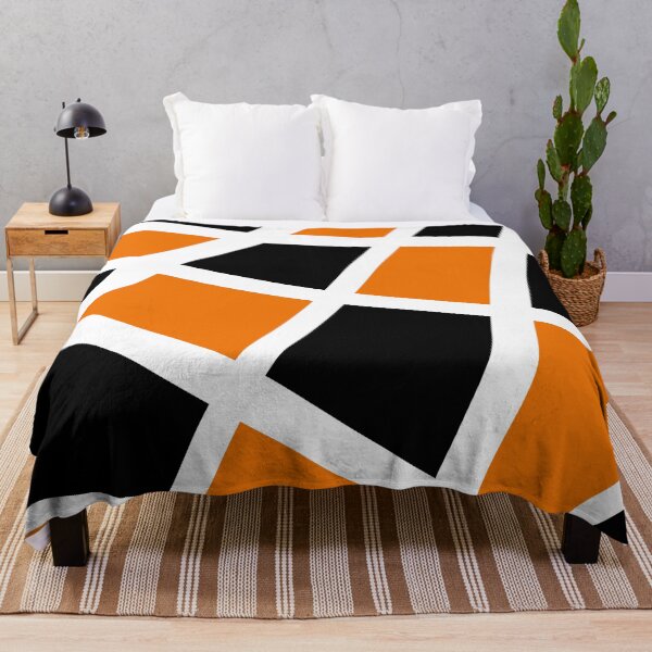 Item preview, Abstract geometric pattern - orange, black and white. designed and sold by K.S ART.