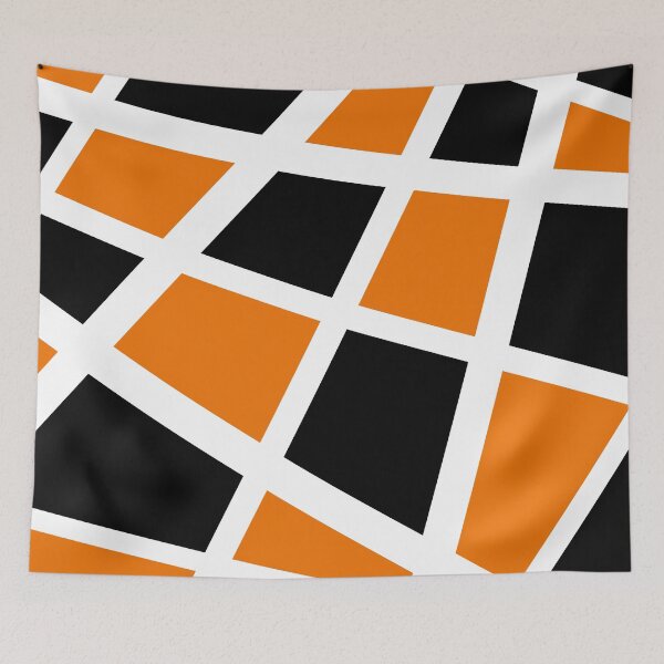 Item preview, Abstract geometric pattern - orange, black and white. designed and sold by K.S ART.