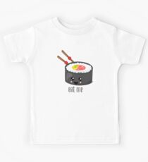 Cute, naughty Eat Me Kawaii smiling Futo Maki sushi Kids Tee
