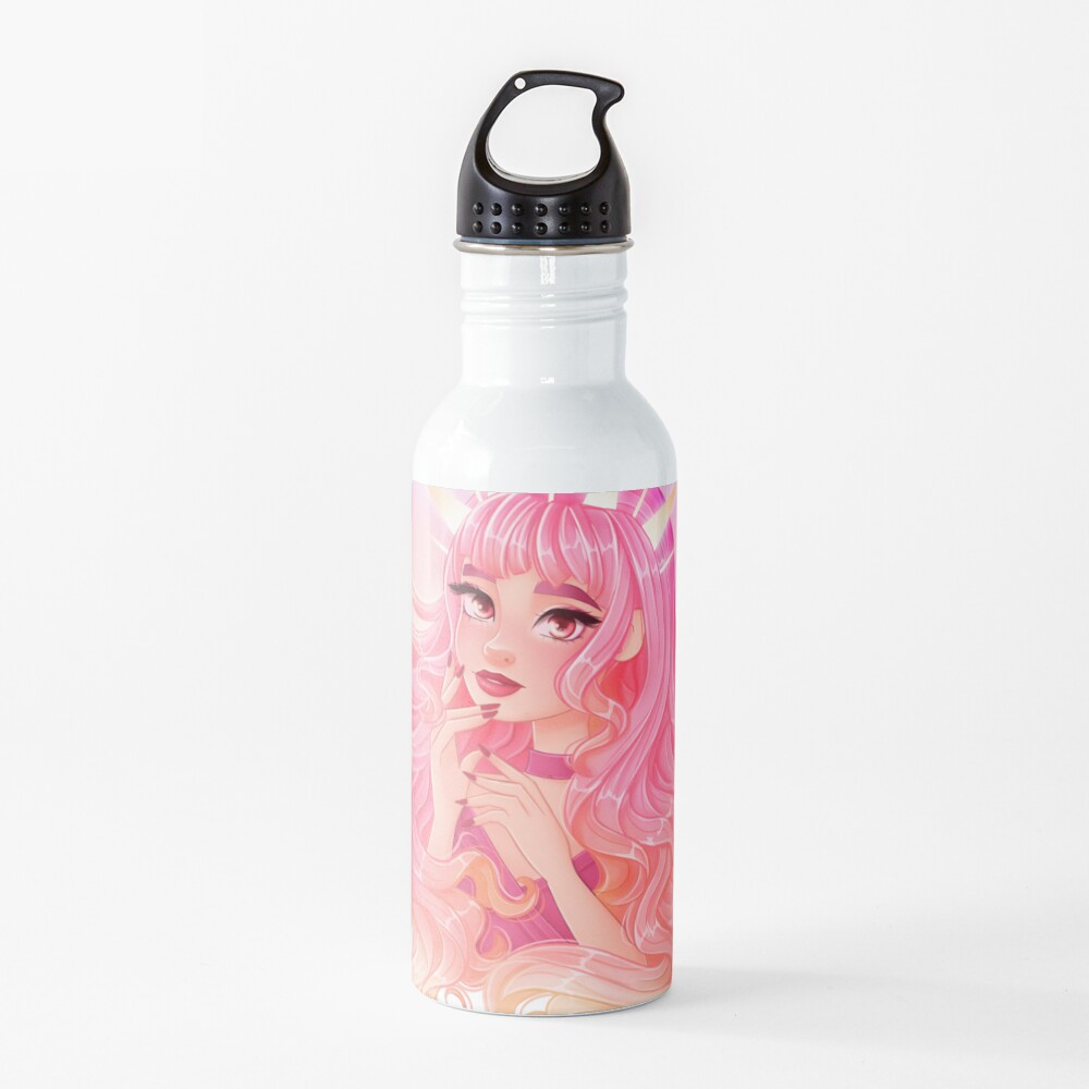 Pink hair Water Bottle