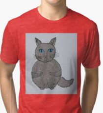 cats cartoon graphic color Tri-blend T-Shirt