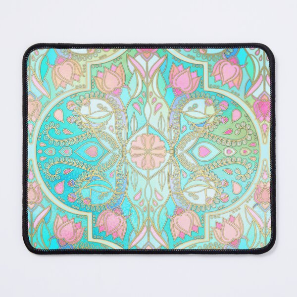 Item preview, Floral Moroccan in Spring Pastels - Aqua, Pink, Mint & Peach designed and sold by micklyn.