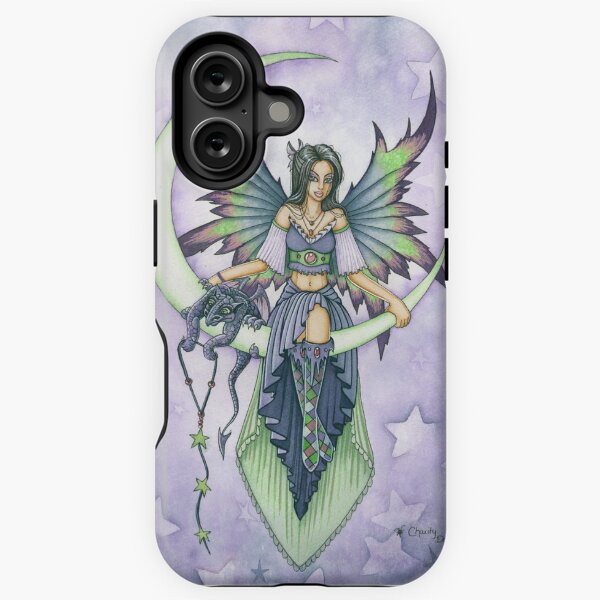 Fairy and Dragon Sitting on the Moon iPhone Tough Case