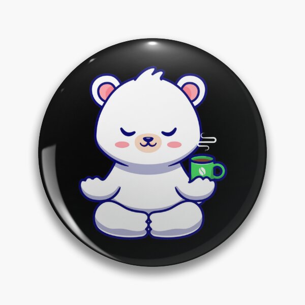 Item preview, Milk and Mocha Bears  Milk meditating and holding a cup of coffee    designed and sold by ImmortalWood.