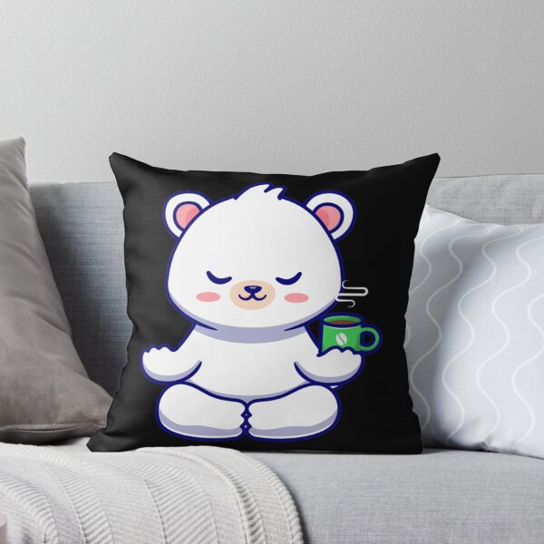 Item preview, Milk and Mocha Bears  Milk meditating and holding a cup of coffee    designed and sold by ImmortalWood.