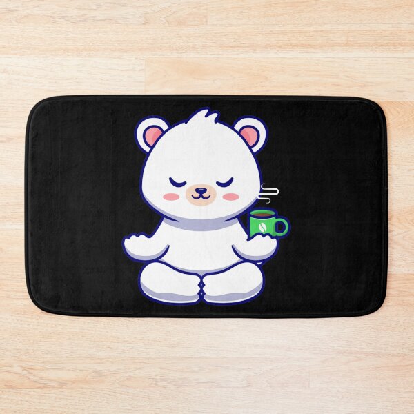 Item preview, Milk and Mocha Bears  Milk meditating and holding a cup of coffee    designed and sold by ImmortalWood.